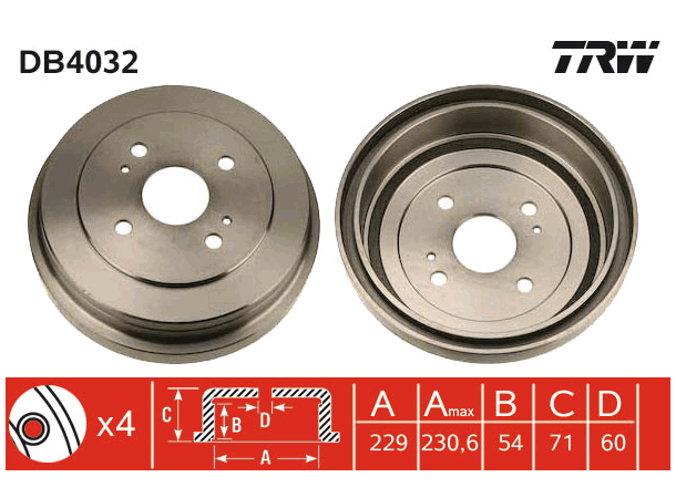 Brake Drum TRW Braking 