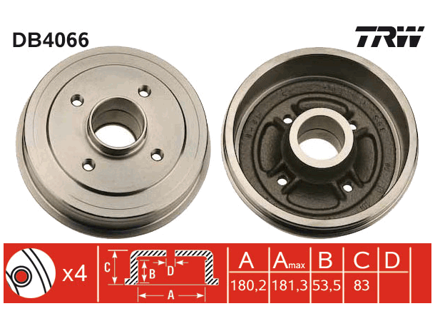 Brake Drum TRW Braking 