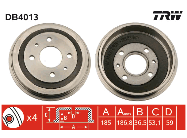 Brake Drum TRW Braking 