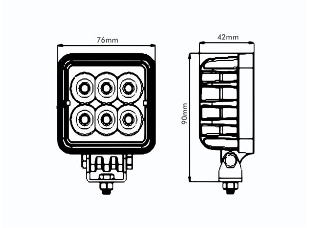 LED Arbeitsscheinwerfer PRO-POWER-FIELD 9-32Volt, 18W, 1500Lm, Kabel 0,45m 