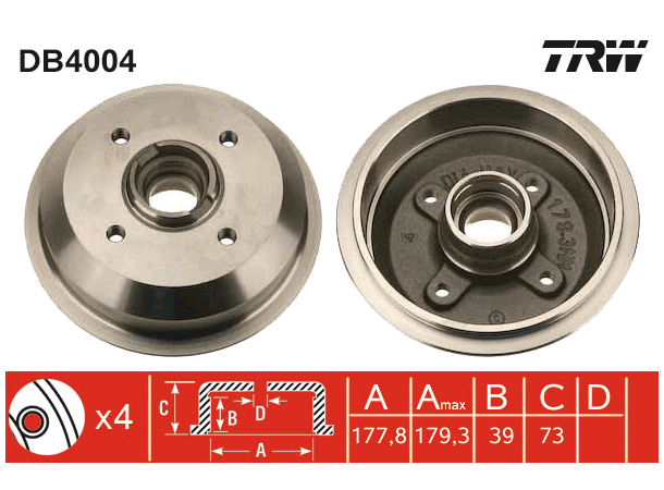 Brake Drum TRW Braking 