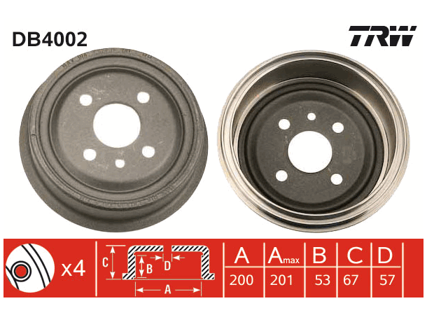 Brake Drum TRW Braking 