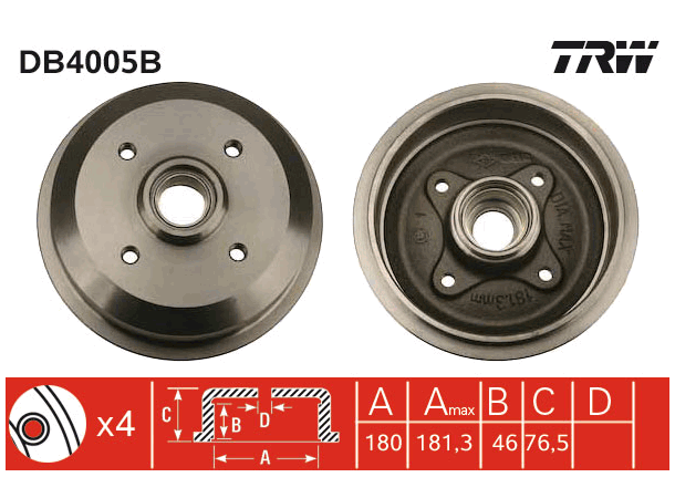 Brake Drum TRW Braking 