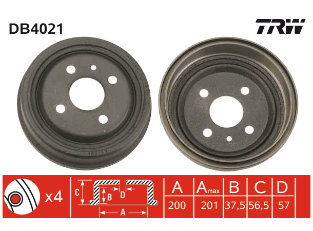 Brake Drum TRW Braking 