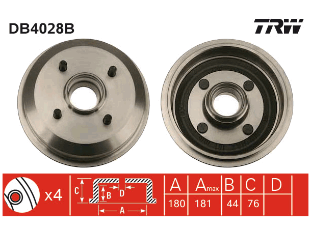 Brake Drum TRW Braking 