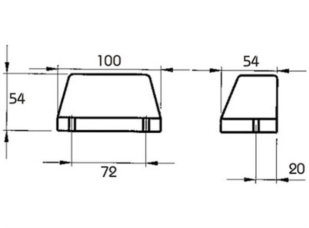 Rear-/Registration Plate Lamp 100x55x55 