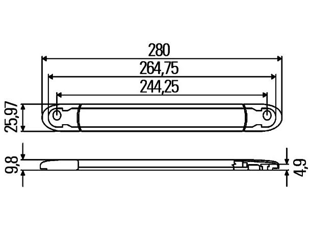 12V Rødt glass Hella 